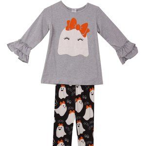 2 PCs toddler girls Halloween Outfit Long Sleeve Top Pants Legging Blouse Shirt